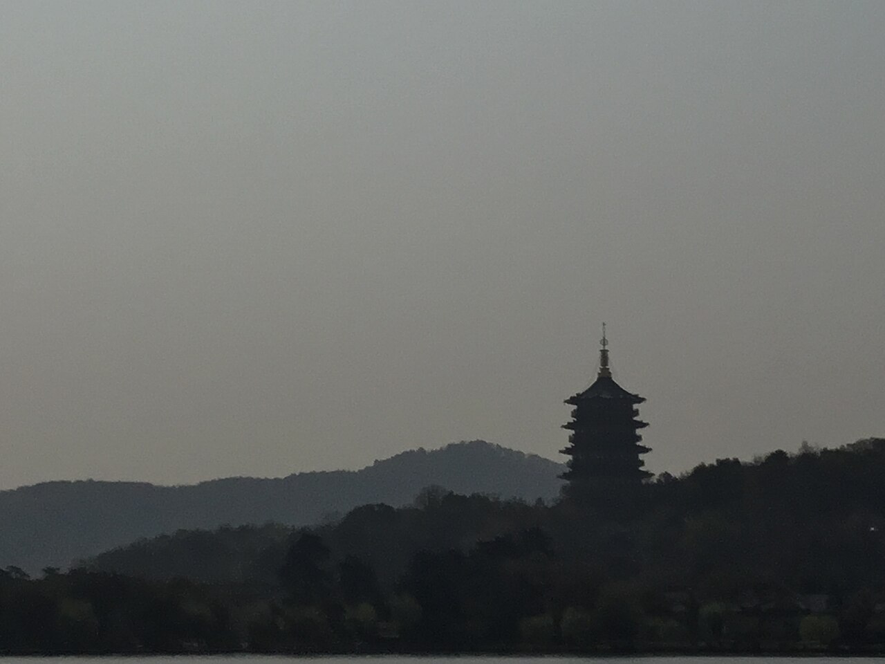 The Leifeng Pagoda above West Lake